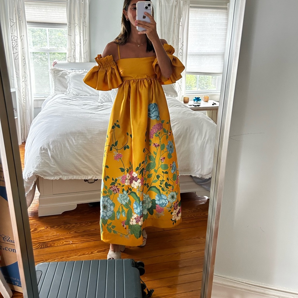 ALEMAIS Dana floral-print midi dress